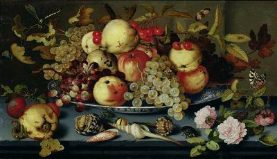 Still Life with Fruit, Flowers and Seafood by Balthasar van der Ast